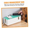 TEHAUX Cable Management Box Bamboo Lid Power Charging Data Cable
