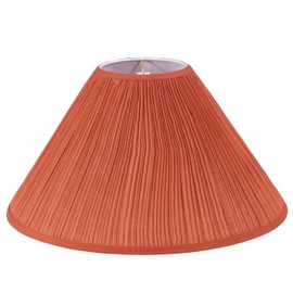 Aspen Creative 33020, Hardback Empire Transitional Spider Lamp Shade, Mushroom Pleated Carrot Faux Silk Fabric, 6" Top x 19" Bottom x 12" Slant Height
