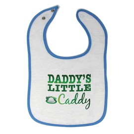Toddler & Baby Bibs Burp Cloths Daddy's Little Caddy Sport Golf and Ball on Green Grass Father's Day Daddy Cotton Items for Girl Boy White Blue Design Only