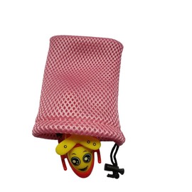 GDQLCNXB Nylon Mesh Drawstring Bag, 5 x 3.5 Inch Small Storage Pouch String Bags for Mini Stuff MP3 Charger Earphone Key, 5Pcs Travel Kit Organizer for Lipstick Cosmetic Jewelry, Pink