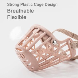 Dog Muzzles to Prevent Biting Soft Basket Dog Muzzle to Prevent Chewing and Barking Breathable Rubber Adjustable Straps for Pet Puppy Mouth Cover for Small, Medium, Large Dogs (XL,Pink)