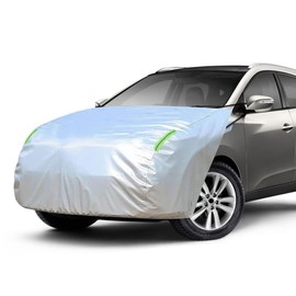 Linfen Car Hood Protective Cover, Thick and Sturdy, Front, Fire Resistant, Brushed Lining, Fluorescent Reflective Strips, Body Cover, Headlight Deterioration, Bird Droppings Protection (SUV/JEEP Cars