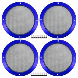 A ABSOPRO 6.5 Inch Car Speaker Grille Cover with Screws Blue Pack of 4