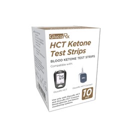 GlucoRx HCT Ketone Test Strips, 10-Count