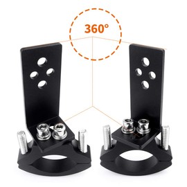 Biqing 2PCS Motorcycle Headlight Mount Brackets,Universal Motorcycle Tube Light Holder Bracket Fog Light Mounting Bull bar bumper Lamp Holder 22mm-36mm(Black)