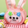 SiliFine 4 Pcs Felt Easter Bunny Basket Bag with Name