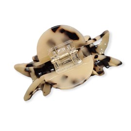 DG Women French Hair Claw clip, ladies claw clip beautiful hair piece gift for women gift for her, tight grip hair jaw tortoiseshell hair claw (Beige and black)