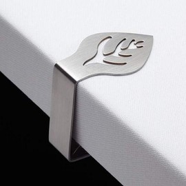 Kitchen Craft, Stainless Steel Tablecloth Weight Clips, Table Cover Clamps, Self-adjusting Safe Attach, Leaf Design, Stainless Steel, 6 x 5 cm, Set Of 4, Silver