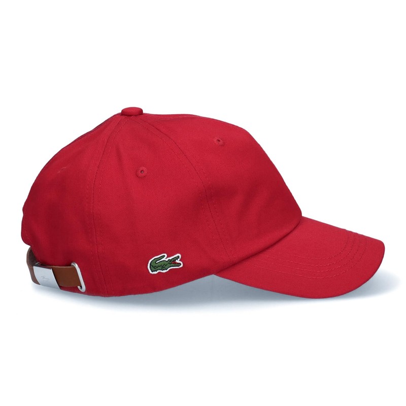 Lacoste Leather Belt Side Logo Cap (Red)