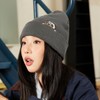 Weuiean GOZZ-95 Dog Embroidered Knit Hat, Ribbed Knit Cap, Men's,