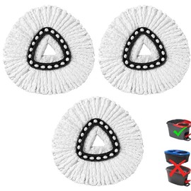 Spin Mop Replacements Head Compatible with Ocedar EasyWring 1-Tank System,Microfiber Spin Mop Refills Head, 1 Mop Scrub Brush + 1 Mop Base Set + 5 Mop Heads Cleaning Floor Mop Head:_1pcs