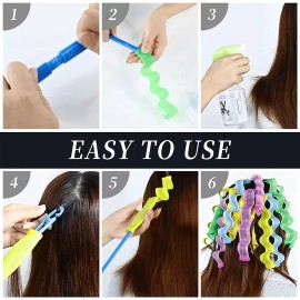 GENRICA Rizadores De Ondas De Cabello Sin Calor Con Gancho