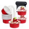 Red Cupcake Liners Muffin Tins 50 Pack,Free-Air 5oz Aluminum Foil
