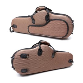 YoungMonic Alto Saxophone Case Nylon Saxophone Accessories Brown Lightweight Strap Strong Hard Protect Alto Sax Case