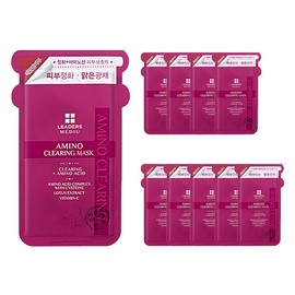 Leaders Mediu Amino Clearing Mask Pack, Pack of 10, 1 pack / 리더스 메디유 아미노 클리어링 마스크팩, 10개입, 1개