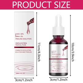 AHA 30% + BHA 2% Peeling Solution,Peeling-Lösung, Exfoliating Facial Serum, Gesichtsserum, Natürliches Gesichtspeeling Serum, um feine Linien und Falten zu Reduzieren (30ml)