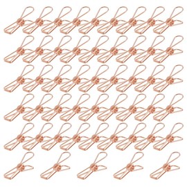 UMCHU Pack of 50 Mini Clips for Photos, Outdoor Tent Rope Clip, Rose Gold Binder Clips, Snack Closure Clip, for Outdoor Tarp, Windproof Camping Awnings (Tent Rope Clip - 50)