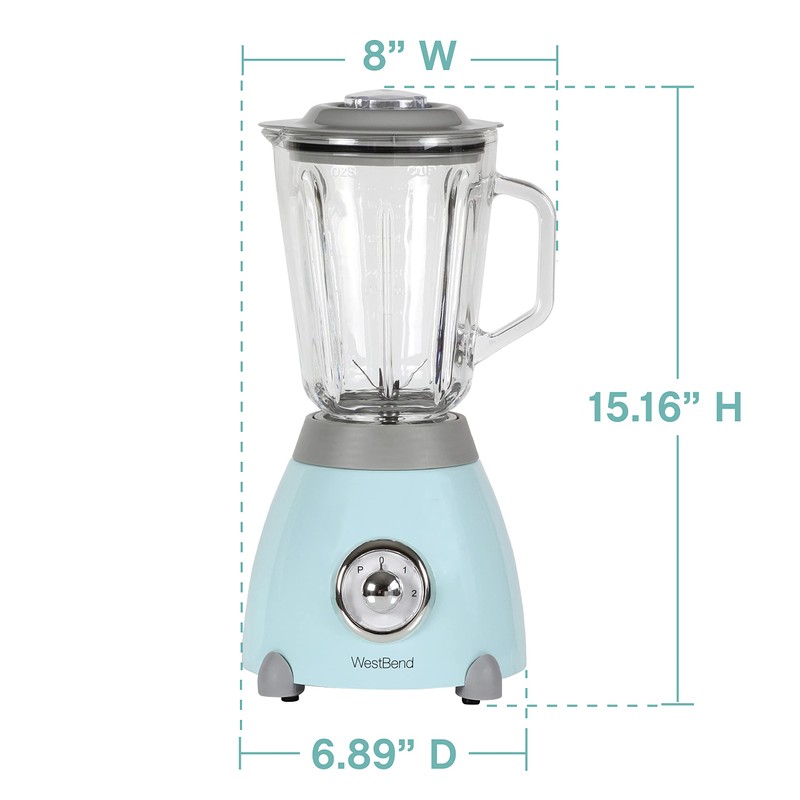 West Bend Blender Retro-Styled 3 Speeds with 48 oz Glass