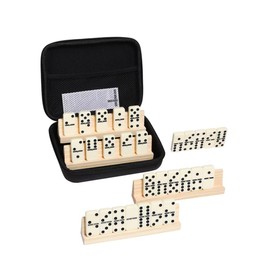 Double 6 Dominoes Set for Adults – 28 Durable Tiles with 4 Tile-Holding Racks & Zipper Carry Case | Classic Dominoes Set forAll, Travel, Parties & Tabletop Fun