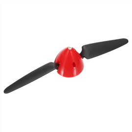 sourcing map 8x4.5 Inch RC Plane Propeller, RC Folding Propellers Spinner Size D44xH44mm 3.17mm Motor Shaft Dia 2-Vane with Nylon Plastic Spinner for Airplane Helicopter(Black Red)
