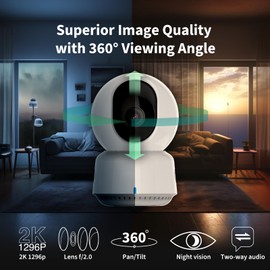 Aqara 2K Indoor Security Camera E1, Pan & Tilt, HomeKit Secure Video Indoor Camera, Two-Way Audio, Night Vision, Person Tracking, Wi-Fi 6, Plug-in Cam Supports HomeKit, Alexa, Google Home and IFTTT