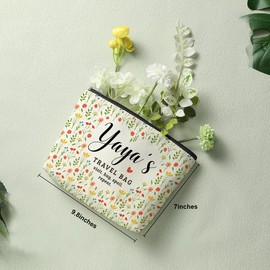 Yaya's Travel Bag Mothers Day Makeup Bag Yaya Grandma Gifts Grandma Birthday Gifts Funny Coloful Floral Cosmetic Bag for Women Nana Gigi Mimi Nanny Granny Chirstmas Appreciation Retirement Gifts