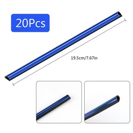20 Pcs Car Vent Outlet Trim Interior Decoration Strip Chrome PVC Air Conditioner for All Straight of Auto Interior (Blue)