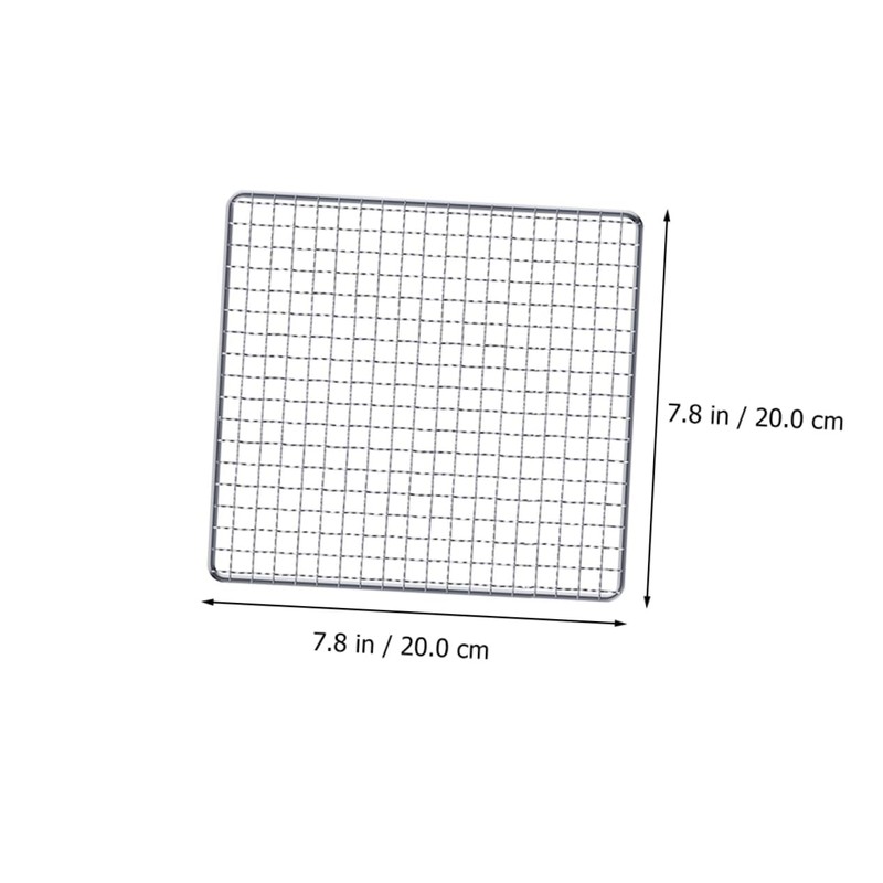SUPVOX Stainless Steel BBQ Grill Mesh Rack - 20x20cm Square