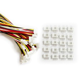 WOWOONE 40pcs JST Plug Connectors, 20pcs Mini Micro JST 2.0 PH 4 Pin Male, 20 Sets Female with 26AWG 150mm Wires, for LED Strips Lights, RC Toys, Batteries