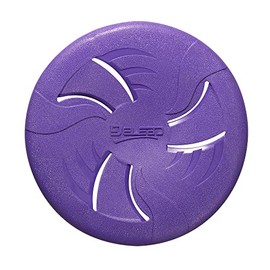 HONGEZEY Indestructible Dog Flying Discs, Interactive Dog Flyer Toys, Soft Lightweight Dog Catch and Fetch Toys for Small Medium Dogs, Floats in Water & Safe on Teeth, 7.48 inch (Small, Purple)