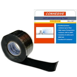Self-Fusing Silicone Tape, 1’’x10’ Self-Welding Repair Tape for Pipe and Tube Leak, Electrical Cable, Outdoor Coax, Emergency Repair, Plumbing Sealing