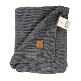 Little Dedi Baby Soft Knitted Blanket - Soft & Breathable - Oeko-Tex Certified - Lightweight & Cuddly - Perfect for Newborns, Toddlers, Cot, Pram & Baby Room (Graphite)