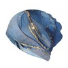 Abstract Blue Golden Marble Slouchy Beanie Hat Chemo Beanies Skull