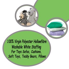 MH Home Hollowfibre Quality Grade – Stuffing/Filling Toys, Pillows Craft Cushion Filling Cushions, teddy Bear, Pet Beds 100% Soft Hollow Fibre (500G)