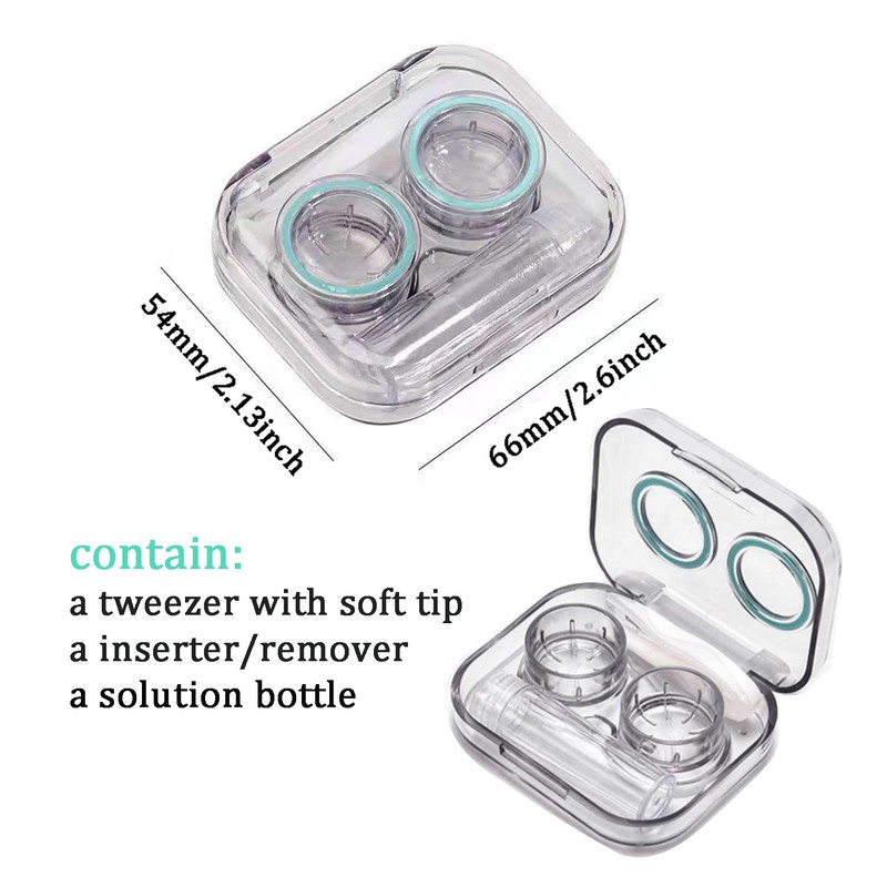 Howinn 4 Pack Flip Top Clear Contact Lens Case Travel