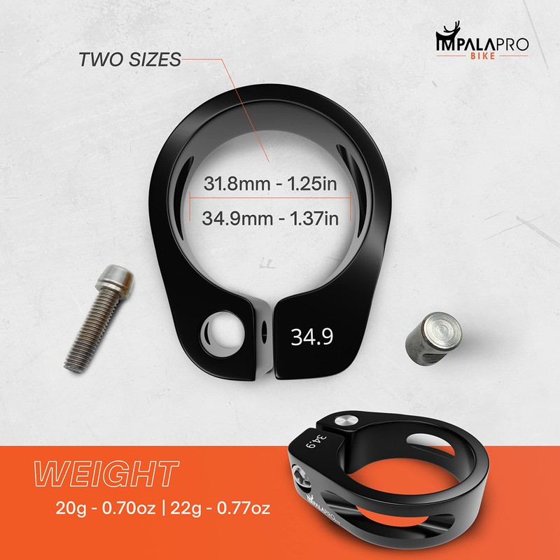 IMPALAPRO Bicycle Seat Clamp - Seat Clamp 34.9/31.8 - Aluminium