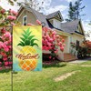 Anley Double Sided Premium Garden Flag, Cartoon Pineapple Welcome Spring