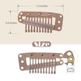 Dreamlover Wig Clips, Hair Extension Clips, 10 Teeth, Brown, 30 Pieces
