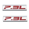 2Pc 7.3L Emblem Triple 3D Metal Badge Sticke for Hood