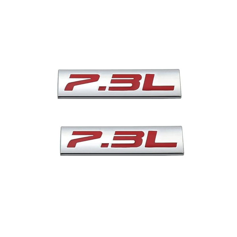 2Pc 7.3L Emblem Triple 3D Metal Badge Sticke for Hood