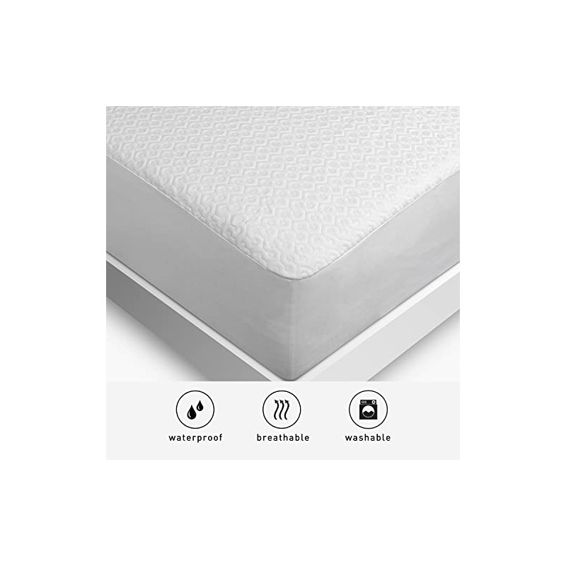 Bedgear Queen Dri-Tec Protector de colchón Impermeable, Transpirable, Lavable, Compatible