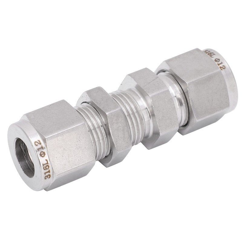 316 Stainless Steel Double Ferrule Compression Fitting Bulkhead Connector AccessoryФ1/2