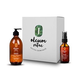 OLEUM VITAE Kit Dúo Hidratación Naranja-Cedro. Crema Corporal y Hair & Body Oil. Con Aceite Esencial de Cedro