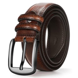 ITIEZY Men's Genuine Leather Dress Belt, Classic Casual Jeans Belt with Single Prong Buckle