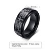 LAFATINA Lords Prayer Cross Spinner Ring Stainless Steel Goth Fidget