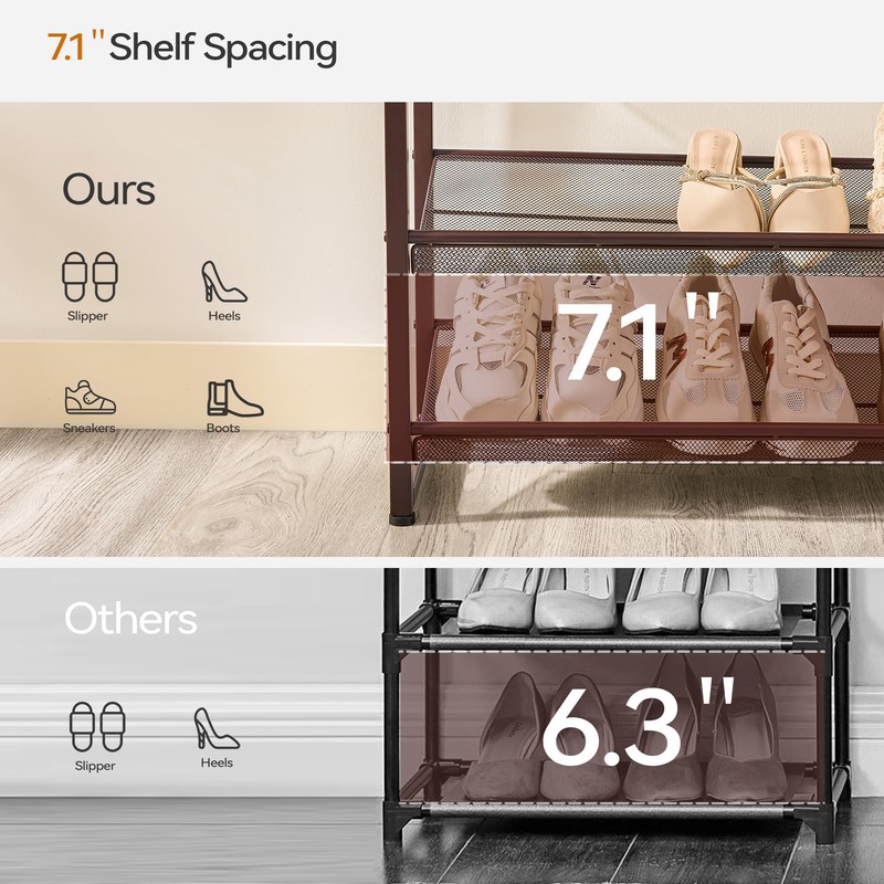 Nunsino Shoe Rack, Long Shoe Organizer,Max Holds 50 Pairs,8 Tier