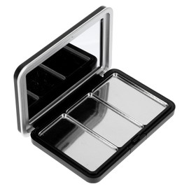 Beaupretty Empty Eyeshadow Palette Eyeshadow Metal Palettes 3 Grids Makeup Blusher Lipstick Box Empty Eyeshadow Pan Cosmetic Storage Container Travel Makeup Organizer Case for Women