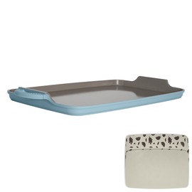 Goodful All-in-One Double Burner Griddle, Ceramic Nonstick, Durable Cast Aluminum, Oven Safe and Dishwasher Safe, Made without PFAS, PFOA, PFOS & PTFE, 18-Inch x 11-Inch, Blue Mist