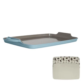 Goodful All-in-One Double Burner Griddle, Ceramic Nonstick, Durable Cast Aluminum, Oven Safe and Dishwasher Safe, Made without PFAS, PFOA, PFOS & PTFE, 18-Inch x 11-Inch, Blue Mist