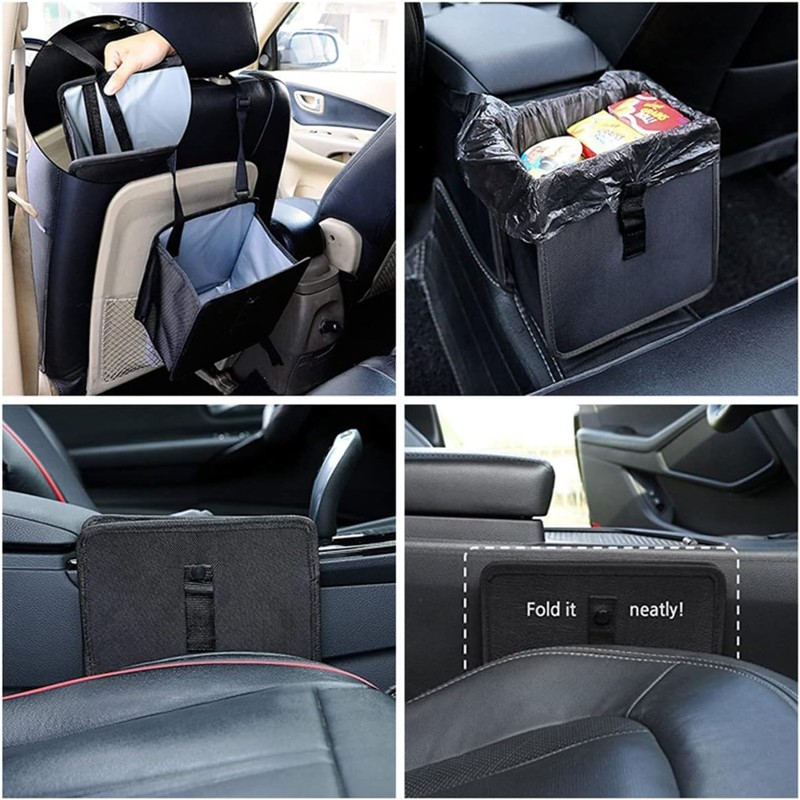 3 Gallons Foldable Car Trash Can - Large Capacity Waterproof